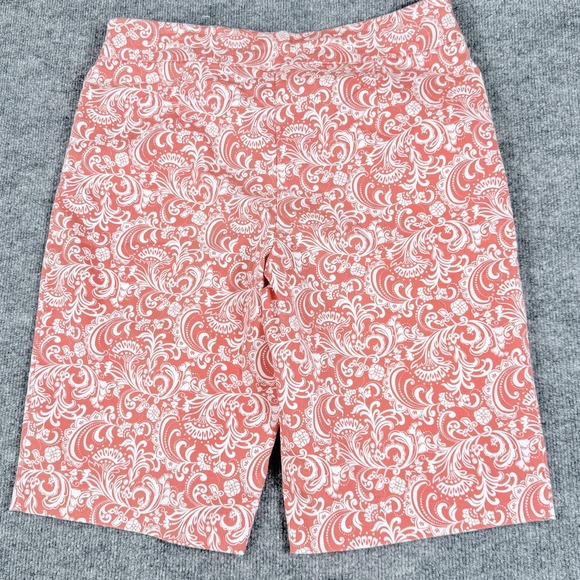 The Effortless Stretch Bermuda Shorts Womens 16 Regular Peach White Floral Print - Picture 3 of 10